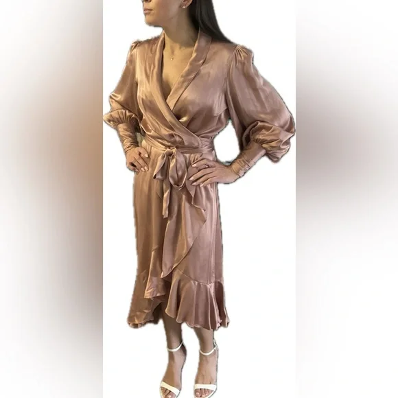 Zimmermann Silk Wrap Midi Dress, Size 1 (small) - Picture 4 of 12